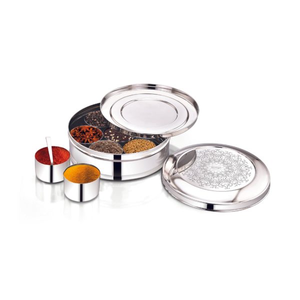 Praylady Designer Masala Box - 7 cups with Spoon