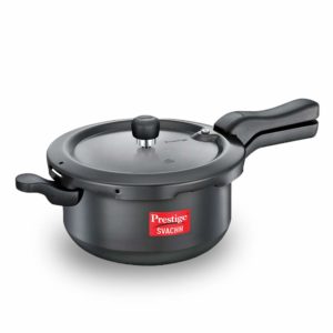 Prestige Svachh 5 L, SENIOR Pressure Pan, With Deep Lid For Spillage Control, Outer Lid, Aluminium, Black, 5 Liter