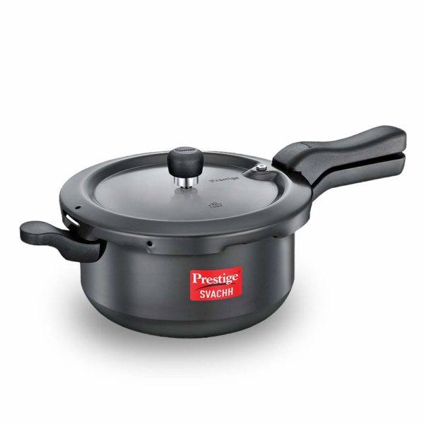 Prestige Svachh 5 L, SENIOR Pressure Pan, With Deep Lid For Spillage Control, Outer Lid, Aluminium, Black, 5 Liter