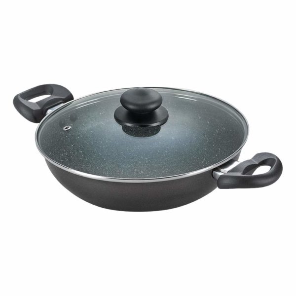 Prestige Omega Deluxe Granite Non-stick Round Base Kadai with Lid
