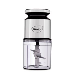 Pigeon Ultra Fast Electric 300 Watts Electric Chopper For Kitchen Twin Blade Technology 600 Ml 'Chop-N-Store' Plastic Bowl With Lid