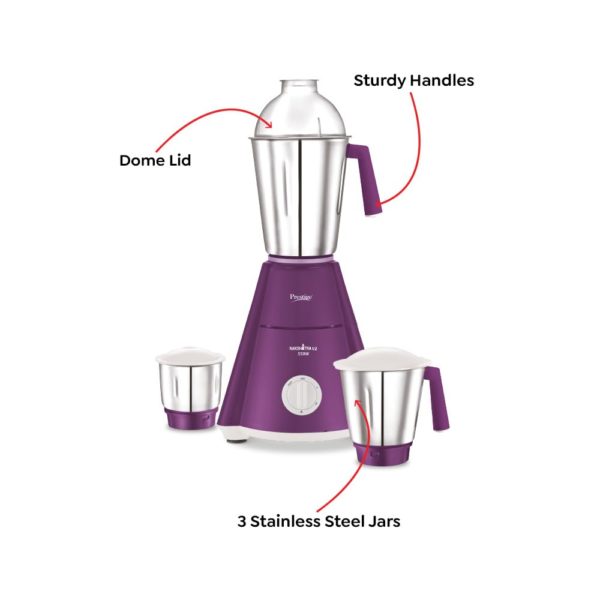 Prestige Nakshatra V2 Mixer Grinder 550W With 3 Stainless Steel Jars