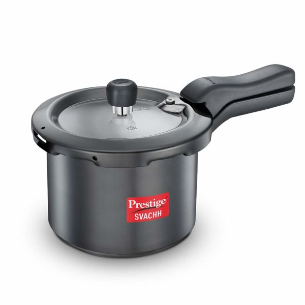 Prestige Svachh Outer Lid Pressure Cooker With Hard Anodized Aluminium Body