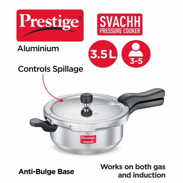 Prestige Svachh Aluminium JUNIOR 3.5 Litre Outer Lid Pressure Cooker