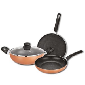 Bergner Copper Plus Non-Stick 4 Pcs Cookware Set - Induction Bottom