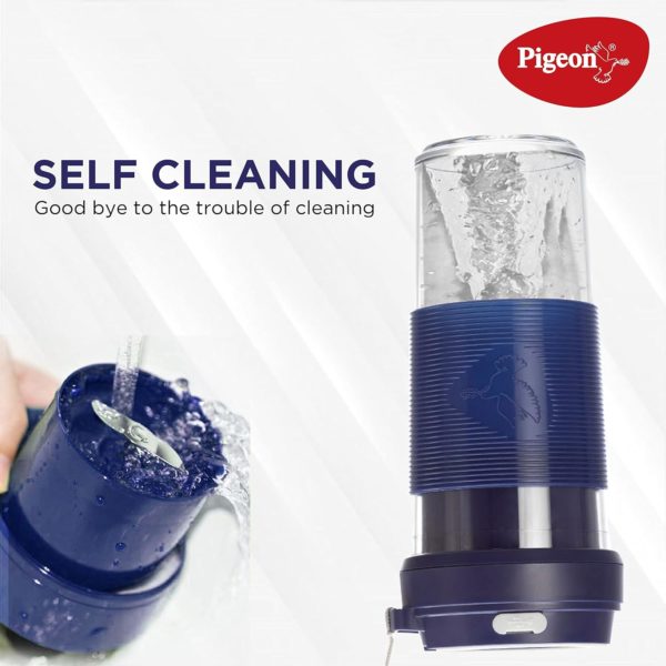 Pigeon Blendo USB rechargeable Personal Blender for Smoothies, Shakes with Juicer Cup Jar, 330 ml, Blue, Medium (14633)