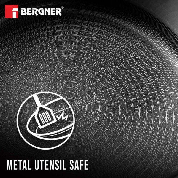 Bergner Hitech Tri-Ply Non-Stick Stainless Steel Casserole - Induction Bottom